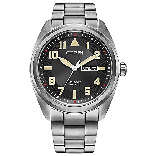 Citizen Men's Eco-Drive Weekender Garrison Field Watch in Super Titanium, Black Dial (Model: BM8560-53E)