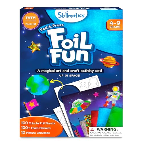 Skillmatics Art & Craft Activity - Foil Fun Space, No Mess Art for Kids, Craft Kits & Supplies, DIY Creative Activity, Gifts for Boys & Girls Ages 4, 5, 6, 7, 8, 9, Travel Toys