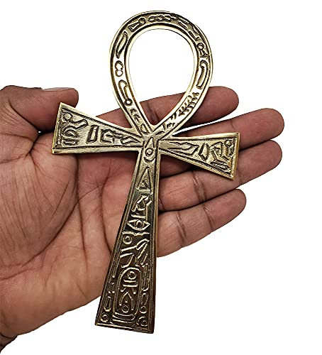 Solid Brass Ankh 6.25' ~ Perfect for your Altar, Wall Décor, Gift Giving, Ritual needs. Made of 100% yellow brass quality product by New Age Imports, Inc. (Brass Ankh 6.5')