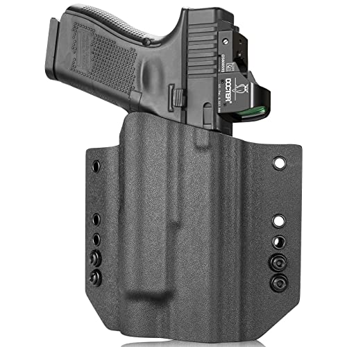 WARRIORLAND OWB Kydex Holster Optic Cut Compatible with Glock 17/19/44/45 (GEN 1-5)&G23/32 (Gen 3-4) TLR-1/TLR-1S/TLR-1 HL, Outside Waistband Carry, Adj. Carry Position, Right Hand