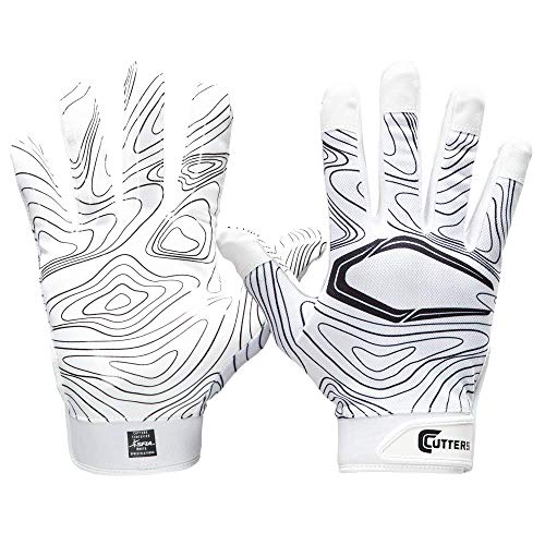 CUTTERS Game Day Receiver Glvs White Topo L/XL, Adult: L/XL