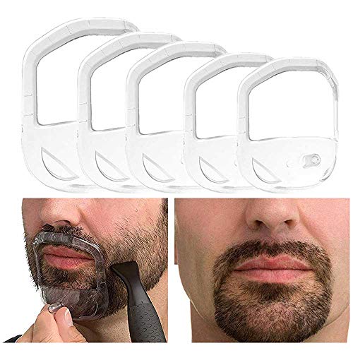 RIMOL Beard Shaper Goatee Mustache Grooming Tool Face Hair Styling Template for Man - Transparent - 5 PCS/Set (Transparent)