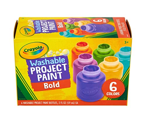 Crayola Washable Kids Paint (6ct), Paint Set for Kids, Assorted Bold Colors, Art Supplies for Kids, Kids Crafts, Nontoxic