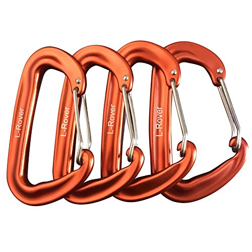 L-Rover Carabiner,12KN Lightweight Heavy Duty Carabiner Clips,Aluminium Wiregate Caribeaners for Hammocks,Camping, Key Chains, Outdoor and Gym etc,Hiking & Utility