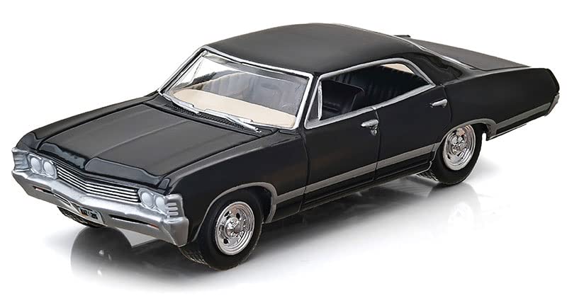 1967 Chevy Impala Sport Sedan Tuxedo Black Hobby Exclusive 1/64 Diecast Model Car by Greenlight 30333