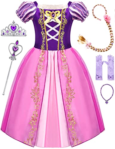 Avady Rapunzel Dress for Girls Princess Dresses Kids Dress Up Birthday Party Halloween Christmas Outfits