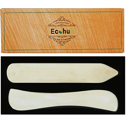 Ecohu Bone Folder & Creaser Tool - 2PCS - Scoring, Folding for Origami, Paper Crafts, Bookbinding, Leather Crafts and Card Making & Folding Paper