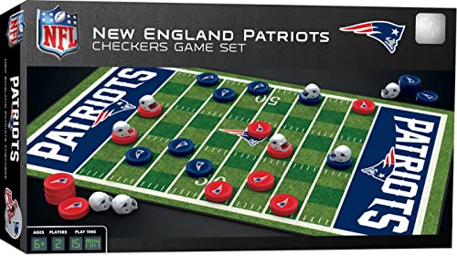 Masterpieces Officially licensed NFL New England Patriots Checkers Board Game for Families and Kids ages 6 and Up, 13' x 21'