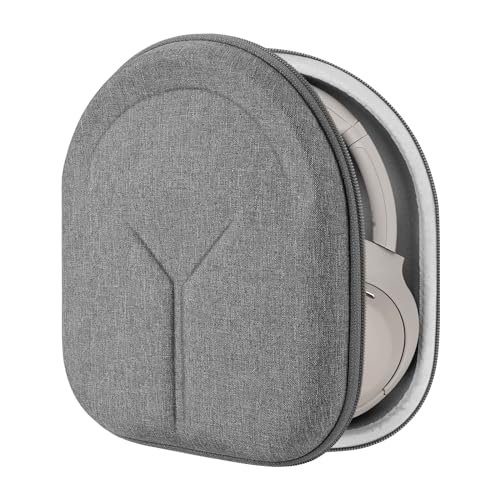 Geekria Shield Headphones Case Compatible with Sony WH-CH720N, WH-CH520, WH-CH710N, WH-1000XM5, WH-1000XM4, WH-1000XM3 Case, Replacement Hard Shell Travel Carrying Bag with Cable Storage (Grey)
