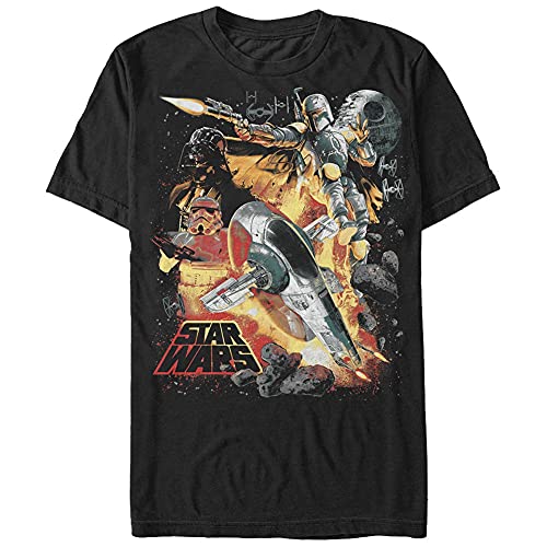 STAR WARS mens Force Hunter Graphic T-shirt T Shirt, Black, Large US