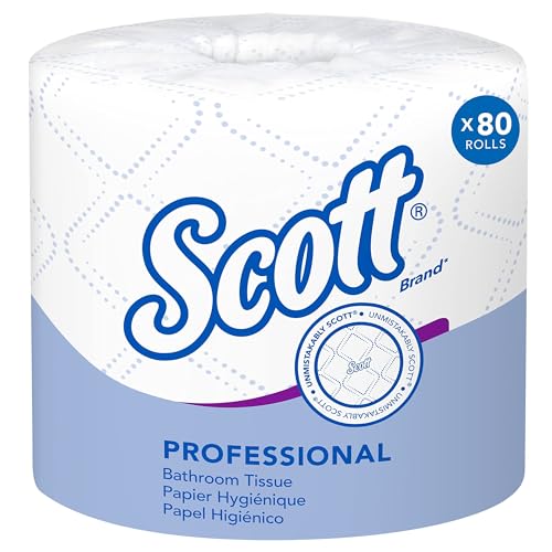 Scott Professional Standard Roll Toilet Paper (04460), with Elevated Design, 2-Ply, White, Individually wrapped, (550 Sheets/Roll, 80 Rolls/Case, 44,000 Sheets/Case)