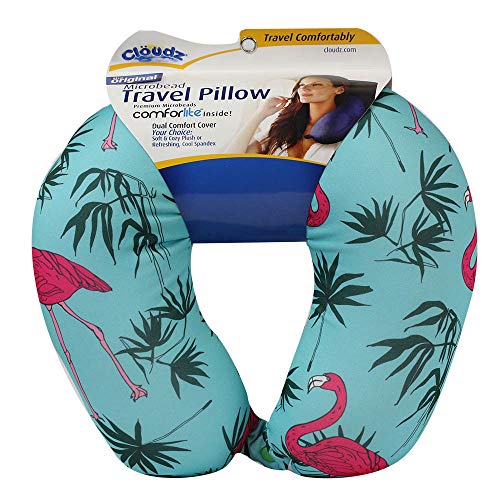 Cloudz Patterned Microbead Travel Neck Pillows - Flamingo