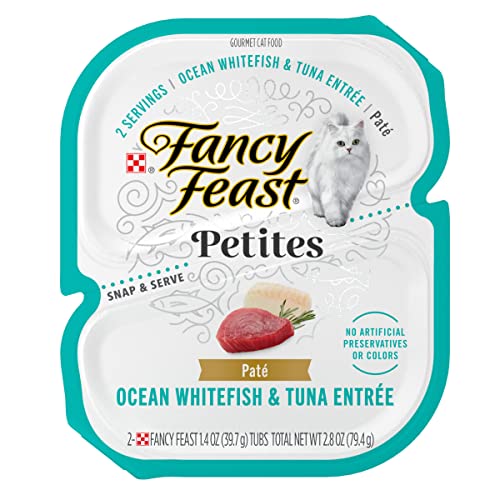 Purina Fancy Feast Gourmet Pate Wet Cat Food, Petites Ocean Whitefish & Tuna Entree - (Pack of 12) 2.8 oz. Tubs