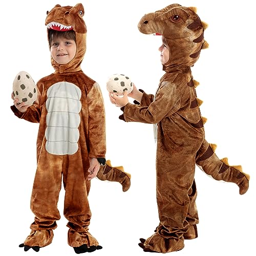 Spooktacular Creations Child Unisex T-rex Realistic Camel-Color Dinosaur Costume for Kids Toddler Halloween Trick or Treating Dress-up Party (Bronze, 3T(3-4 yrs))