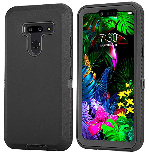 Aimoll-88 Case for LG G8/G8 ThinQ, with Built-in Screen Protector Full Body Heavy Duty Shockproof Hybrid Impact Resistant Rugged Bumper 3 in 1 Protective Cover Phone Case for LG G8 / G8 ThinQ (Black)