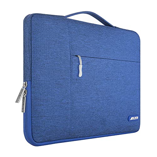 MOSISO Laptop Sleeve Compatible with MacBook Air/Pro, 13-13.3 inch Notebook, Compatible with MacBook Pro 14 inch M3 M2 M1 Chip Pro Max 2023-2021, Polyester Multifunctional Briefcase Bag, Royal Blue