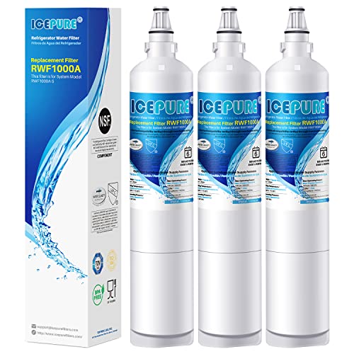 ICEPURE 5231JA2006A Replacement for LG LT600P, KENMORE 9990, 5231JA2006B, KENMORECLEAR 46-9990, 5231JA2006A-S, WFC2001, LSC27931ST, LFX25960ST, FML-2,RWF1000A Refrigerator Water Filter 3PACK