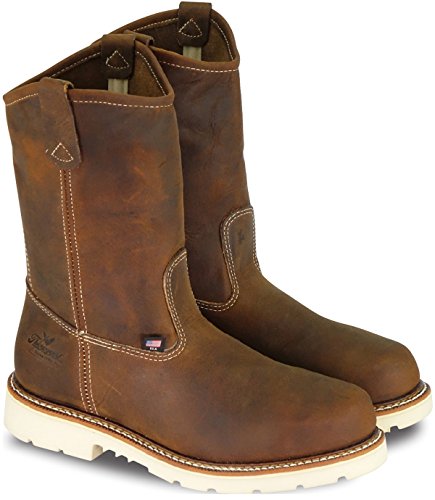 Thorogood American Heritage 11” Steel Toe Wellington Boots for Men - Premium Full-Grain Leather, Slip-Resistant Heel Outsole and Comfort Insole; EH Rated, Trail Crazyhorse - 12 D