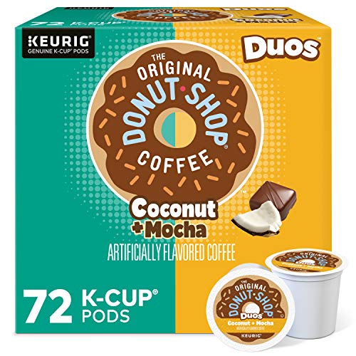 The Original Donut Shop Duos Coconut + Mocha Keurig Single-Serve K-Cup Pods, Medium Roast Coffee, 72 Count (6 Packs of 12)