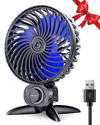 AaoLin USB Small Fan, Desk Fans with CVT Variable Speeds, Strong Cooling Airflow, Quiet Portable, Desktop Mini Personal Fan for Room, Home,Office, Bedroom-USB Powered
