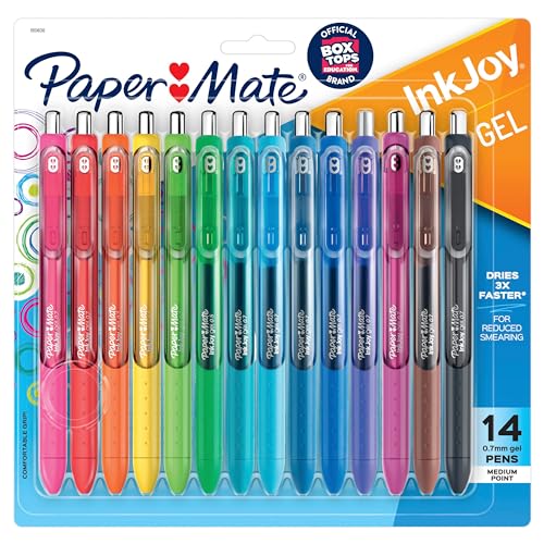 Paper Mate InkJoy Gel Pens, Medium Point, Assorted Colors, Set of 14