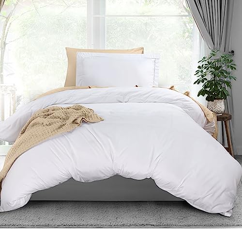 Utopia Bedding Duvet Cover Twin Size Set - 1 Duvet Cover with 1 Pillow Sham - 2 Pieces Comforter Cover with Zipper Closure - Soft Brushed Microfiber, 68 X 90 Inches (Twin/Twin XL, White)