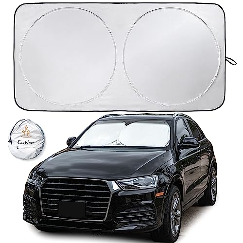 EcoNour Car Sun Shade Windshield | Reflective Car Window Sun Shades for Ultimate Dashboard Protection | Foldable Car Interior Accessories for Sun Heat | Small (59 x 29 inches)