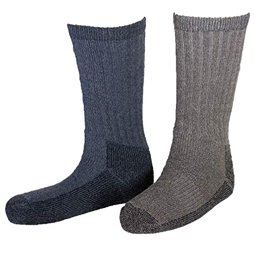 Woolrich Unisex Ultimate Wool Crew - 2 Pack Crew Socks Charcoal/Khaki L