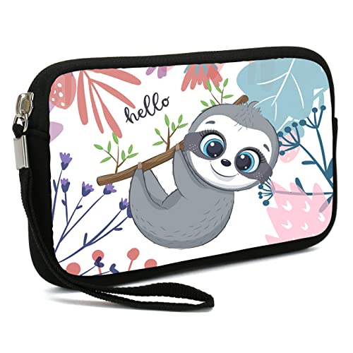 HKAENE Small Toiletry Bags for Women, Adorable Roomy Makeup Pouch- Purse Cute Cosmetic Bag Travel Toiletry Bag Pouch Waterproof Organizer Bag (Sloth)