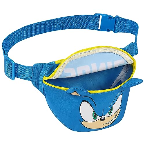 Sonic The Hedgehog Fanny Packs for Boys and Girls, Lightweight Adjustable Kids Fanny Pack, Cute Sonic Fanny Pack for Kids, Sonic Gifts Ideal for Adventure and Fun, One Size, Blue