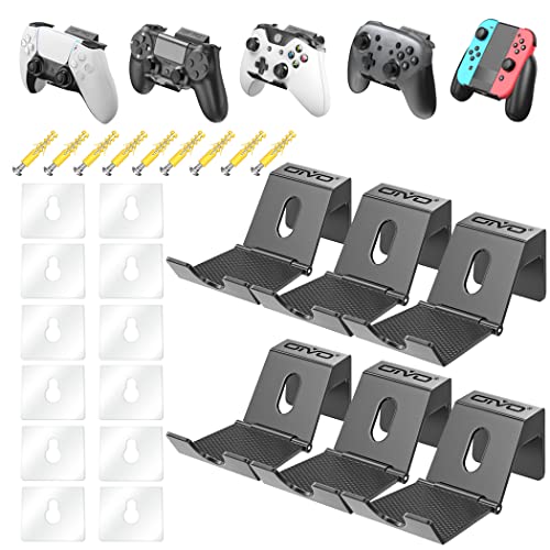 OIVO Controller Wall Mount Holder for PS3/PS4/PS5/Xbox 360/Xbox One/S/X/Elite/Series S/Series X Controller, Pro Controller, Foldable Wall Mount for Video Game Controller&Headphones -6 Pack