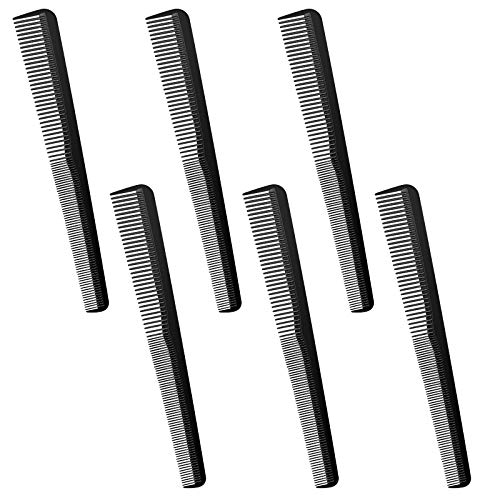 6 Pieces Taper Comb Carbon Fiber Salon Hairdressing Comb Fine and Wide Tooth Comb Heat Resistant Tapering Barber Comb for Men and Women Most Hair Types