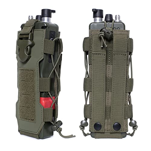 Molle Radio Pouch Holder, Molle Water Bottle Holder Ranger Green, Water Bottle Pouch Molle Tactical Holder Storage Bag for 32oz Carrier