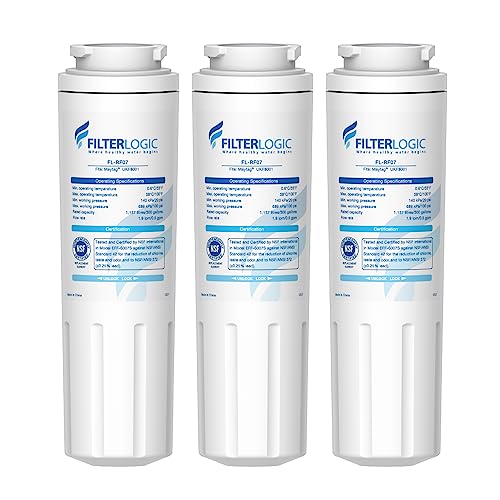 Filterlogic UKF8001 Replacement for EveryDrop Filter 4, Whirlpool EDR4RXD1, Maytag 4396395, UKF8001AXX-200, UKF8001AXX-750, 46-9006, Puriclean II, FMM-2, FL-RF07, Refrigerator Water Filter, Pack of 3