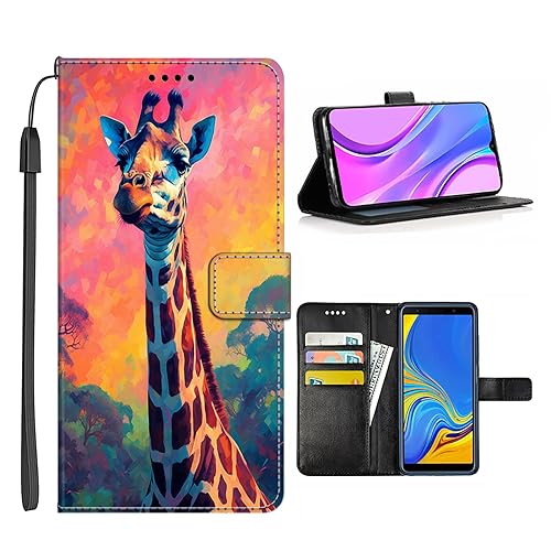 Elgzigok Wallet Phone Case for Samsung Galaxy A70s with Giraffe-aa17 - Stylish and Functional PU Leather-Free Smartphone Case with Card Holder Multicolor