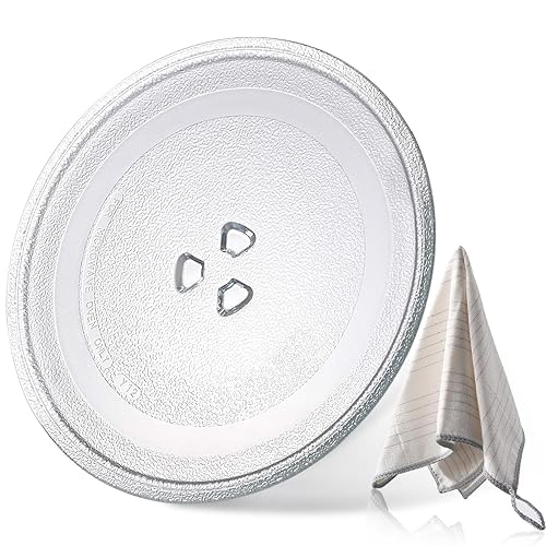 MFJUNS 9.6' / 24.5cm Microwave Plate Replacement - Microwave Glass Turntable for Fits Virtually All Small Microwaves - Microwave Glass Plate Dishwasher Safe