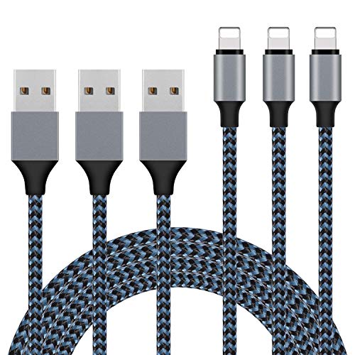 iPhone Charger, Sundix 3Pack 9ft Lightning Cable iPhone Charger Cable Nylon Braided Charging Cord Compatible iPhone 14/13/12/12Pro/12ProMax/11/11Pro/11Pro MAX/XS/XS MAX/XR/X/8/8Plus/7/7Plus and More