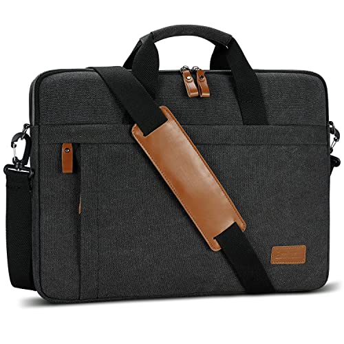 ESTARER Laptop Bag 17.3 Inch, Laptop Case for Men Water-resistant Canvas Computer Bag Fits Hp/Lenovo/Acer/Dell/Asus/MacBook, Dark Grey