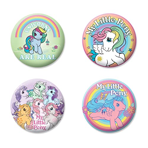 Ata-Boy My Little Pony Retro Set of Four 1.25' Collectible Pin-Back Buttons…