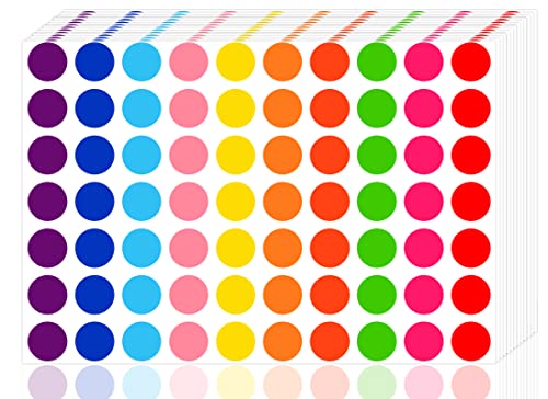 3500 Pieces Dot Stickers, 3/4 inch Color Coding Labels, 10 Color Circle Price Stickers for Office Classroom Student