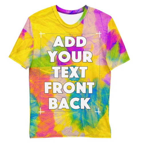 Pranboo Custom Tie Dye T-Shirts, Cooling Fabric & Moisture Wicking for Adult, Add Personalized Text ·7 XL