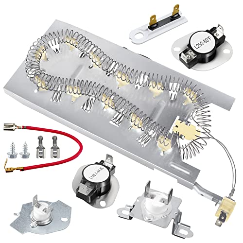 3387747 AP6008281 WP3387747 Dryer Heating Element kit -Fit for Whirlpool Cabrio Kenmore He2 Kenmore Elite He3 Maytag Dryers GEW9250PW0 GEQ9800PW1 WD05X30818 GEQ9800PW2 GEQ9800PW1 MEDB835DW4 MED9700SQ0