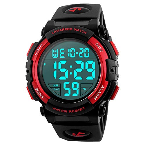 A ALPHA Boys Watch, Digital Sport Outdoor Multifunctional Chronograph LED 50 M Waterproof Alarm Calendar Analog Watch for 3-15 Year Old Boys, Rubber Band