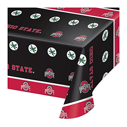 Creative Converting The Ohio State University Plastic Table Cover, 54'x108' -