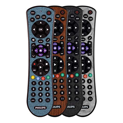 Philips Accessories Universal Remote Control for Samsung, Vizio, LG, Sony, Sharp, Roku, Apple TV, TCL, Panasonic, Smart TVs, Streaming Players, Blu-ray, DVD, 4 Device, Teal, SRP4320T/27