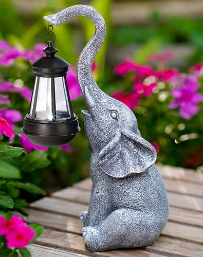 Goodeco Elephant Statue for Garden Decor with Gift Appeal - Ideal Gifts for Women, Mom or Birthdays, Beautifully Crafted Outdoor & Home Decor to Wow Your Guests (11' Elephant)