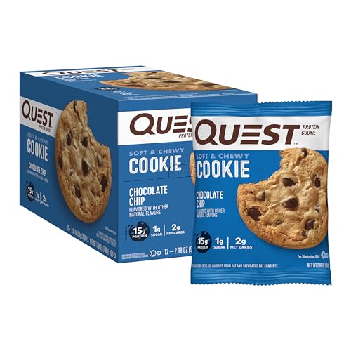 Quest Nutrition Chocolate Chip Protein Cookie; Keto Friendly; High Protein; Low Carb; 12 Count
