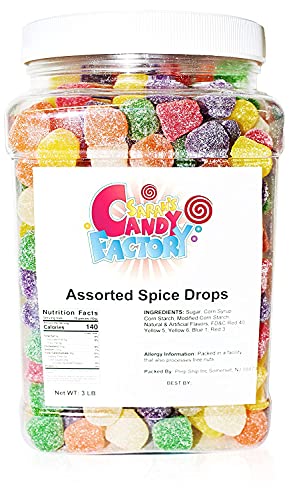 Sarahs Candy Factory Assorted Spice Drops 3 Lbs in Jar
