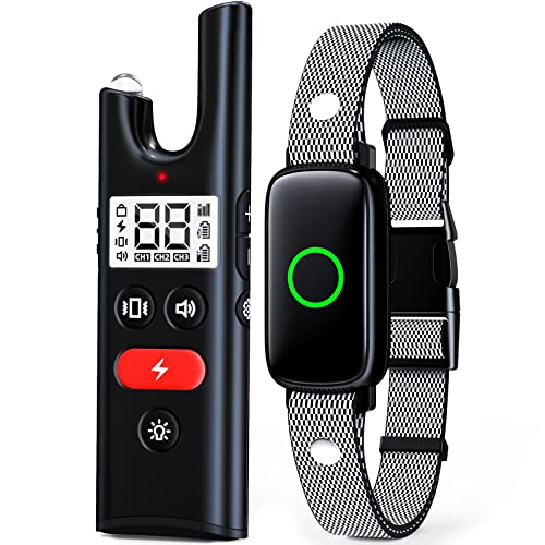 LetsWill Shock Collar Dog Training Collar with Remote 3300ft Range Waterproof E Collar Rechargeable Electric Dog Shock Collar for Small Medium Large Dogs with Beep Vibration Shock and Light Dog Collar