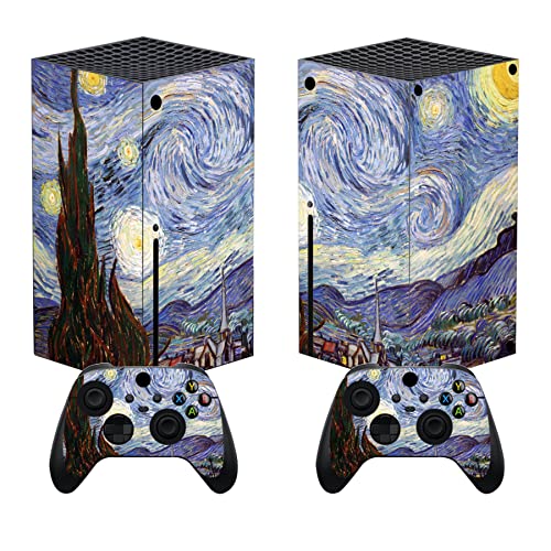 PlayVital The Starry Night Custom Vinyl Skins for Xbox Core Wireless Controller, Wrap Decal Cover Stickers for Xbox Series X Console Controller